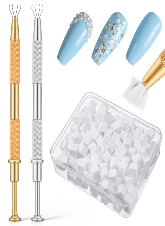 salbsever 200PCS Mini Nail Sponges for Ombre, Professional Nail Art Sponges Set with 2 Grab Pens and Storage Case for DIY Ombre Design, Salon and Home Use - Image 1